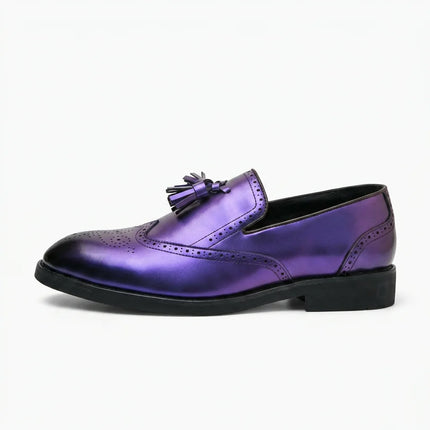 Mocassin à gland cuir fendu homme style brogue - Vue 1 - Mocassin