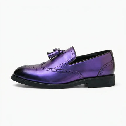 Mocassin à gland cuir fendu homme style brogue - Vue 1 - Mocassin