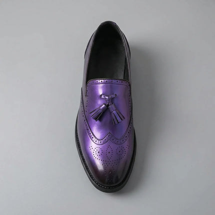 Mocassin à gland cuir fendu homme style brogue - Vue 2 - Mocassin