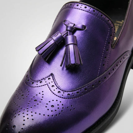 Mocassin à gland cuir fendu homme style brogue - Vue 4 - Mocassin