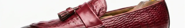 Mocassin à gland effet croco élégant homme - Vue 1 - Mocassin