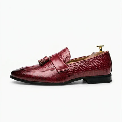 Mocassin à gland effet croco élégant homme - Vue 1 - Mocassin