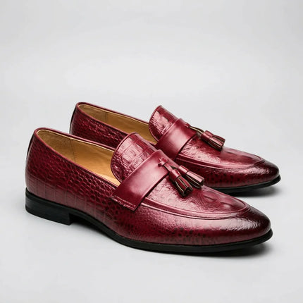 Mocassin à gland effet croco élégant homme - Vue 2 - Mocassin