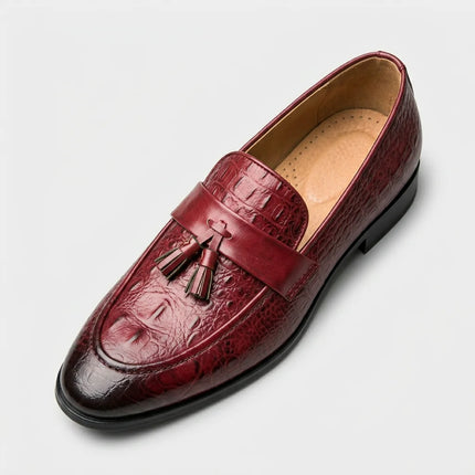 Mocassin à gland effet croco élégant homme - Vue 3 - Mocassin
