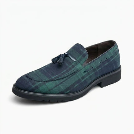 Mocassin à gland homme à carreaux élégant - Vue 1 - Mocassin