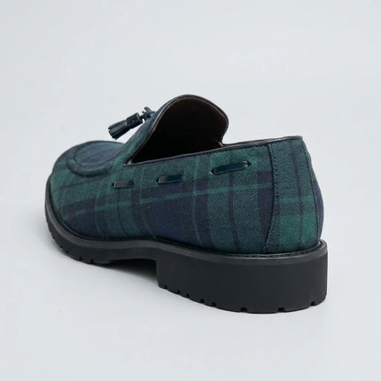 Mocassin à gland homme à carreaux élégant - Vue 5 - Mocassin
