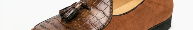 Mocassin à glands daim et cuir torsadé homme - Vue 1 - Mocassin