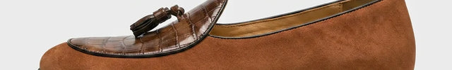 Mocassin à glands daim et cuir torsadé homme - Vue 4 - Mocassin