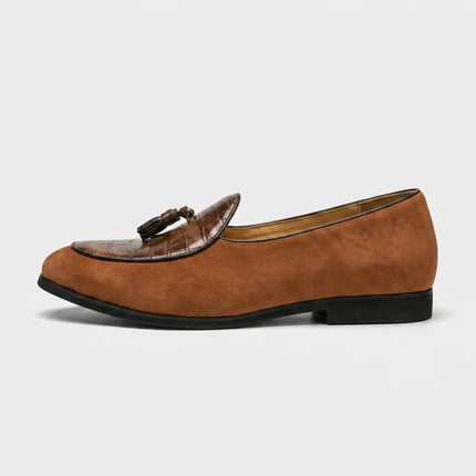 Mocassin à glands daim et cuir torsadé homme - Vue 4 - Mocassin