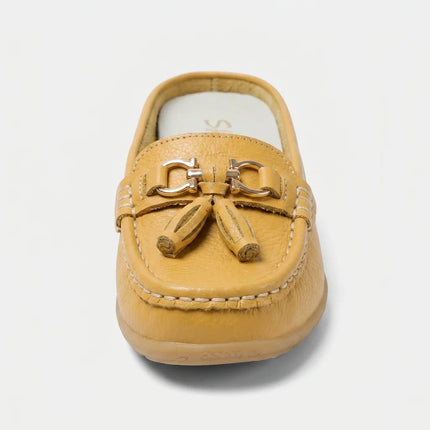 Mocassin à glands en cuir femme style mule - Vue 3 - Mocassin