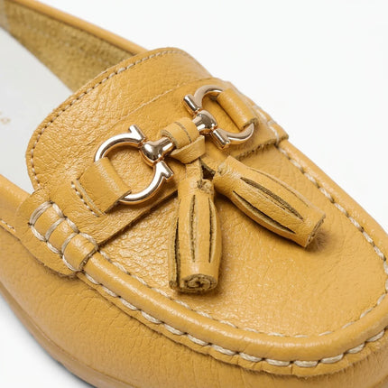 Mocassin à glands en cuir femme style mule - Vue 4 - Mocassin