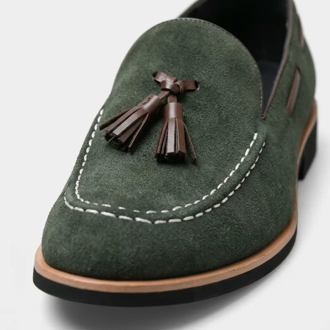 Mocassin à glands en daim homme élégant - Vue 4 - Mocassin