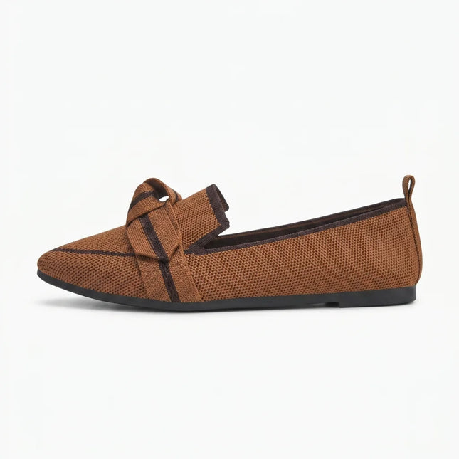 Mocassin ballerine bout pointu tissu femme élégant - Vue 1 - Mocassin