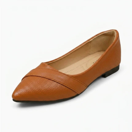 Mocassin ballerine cuir verni femme élégant - Vue 1 - Mocassin