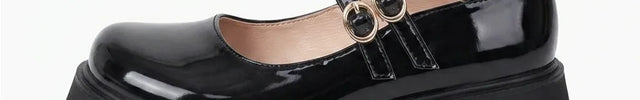 Mocassin ballerine cuir vernis femme à doubles boucles - Vue 1 - Mocassin