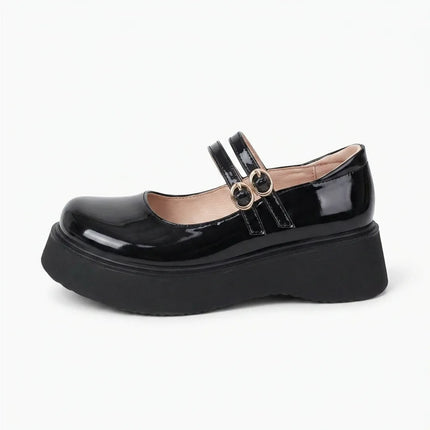 Mocassin ballerine cuir vernis femme à doubles boucles - Vue 1 - Mocassin