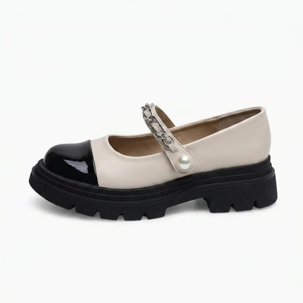 Mocassin ballerine vernis à boucles petit talon femme - Vue 1 - Mocassin
