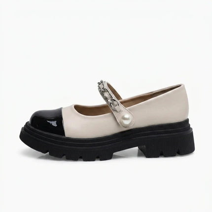 Mocassin ballerine vernis à boucles petit talon femme - Vue 1 - Mocassin