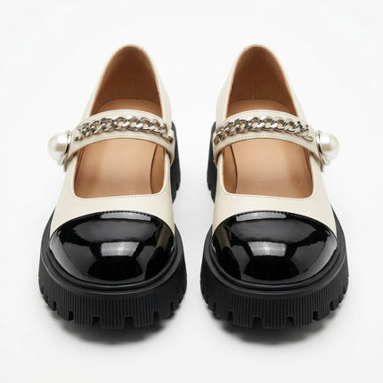 Mocassin ballerine vernis à boucles petit talon femme - Vue 3 - Mocassin
