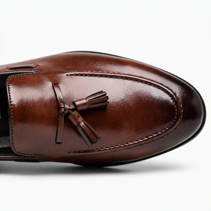 Mocassin cuir à gland homme élégant - Vue 4 - Mocassin