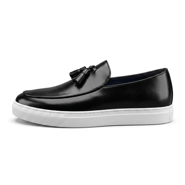 Mocassin cuir à gland homme semelle blanche élégant - Vue 1 - Mocassin