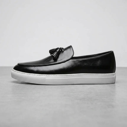 Mocassin cuir à gland homme semelle blanche élégant - Vue 2 - Mocassin