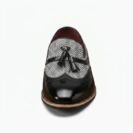 Mocassin cuir à glands motif chevrons homme élégant - Vue 4 - Mocassin