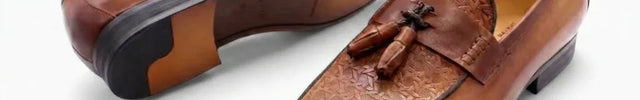 Mocassin cuir à glands motif zigzag tissé - Vue 3 - Mocassin