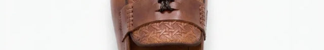 Mocassin cuir à glands motif zigzag tissé - Vue 4 - Mocassin