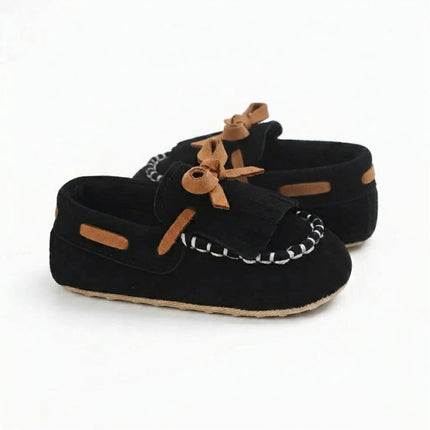Mocassin cuir à lacets franges premier pas bébé - Vue 1 - Mocassin