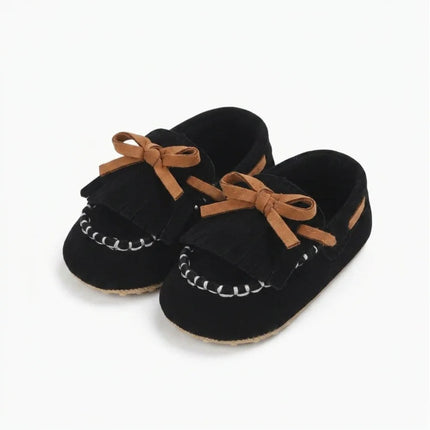 Mocassin cuir à lacets franges premier pas bébé - Vue 1 - Mocassin