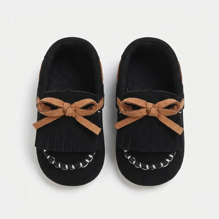 Mocassin cuir à lacets franges premier pas bébé - Vue 2 - Mocassin