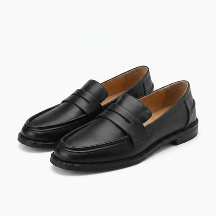 Mocassin cuir à petit talon épais femme quotidien - Vue 1 - Mocassin