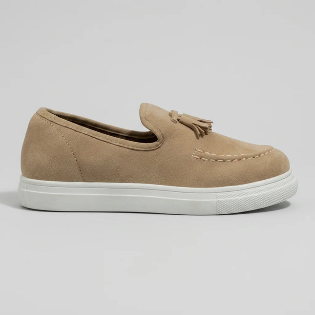 Mocassin cuir artificiel à gland semelle épaisse femme - Vue 3 - Mocassin