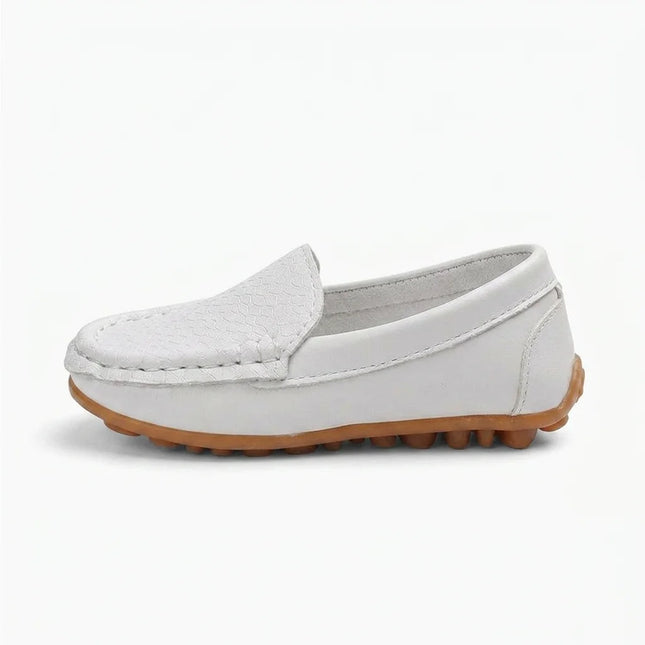 Mocassin cuir bébé fille motif crocodile - Vue 1 - Mocassin