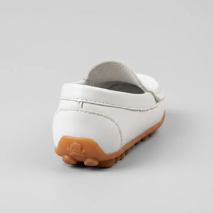 Mocassin cuir bébé fille motif crocodile - Vue 3 - Mocassin