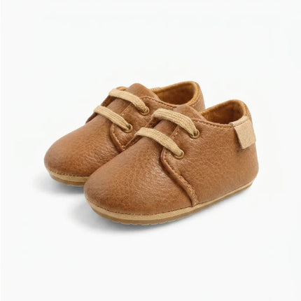 Mocassin cuir bébé souple lacets - Vue 1 - Mocassin