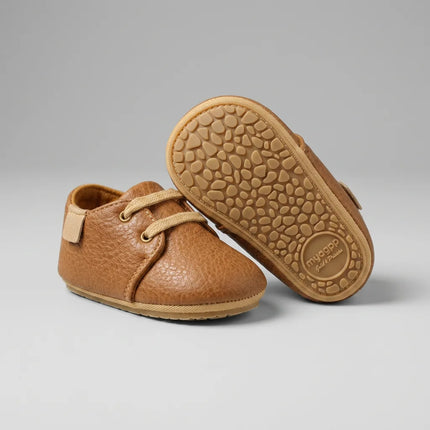 Mocassin cuir bébé souple lacets - Vue 2 - Mocassin