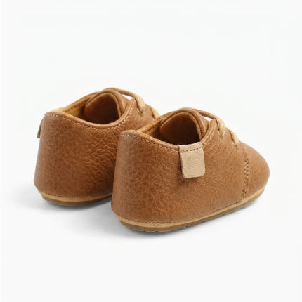 Mocassin cuir bébé souple lacets - Vue 3 - Mocassin