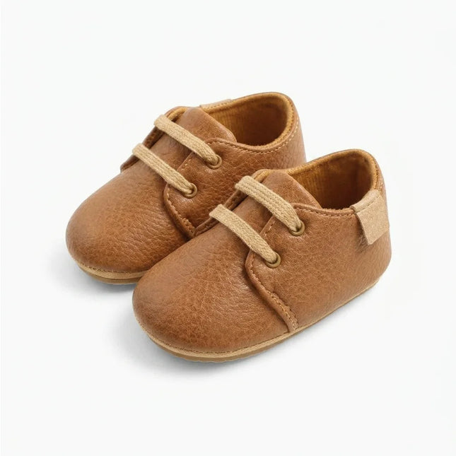 Mocassin cuir bébé souple lacets - Vue 4 - Mocassin