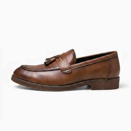 Mocassin cuir effet crocodile à glands homme décontracté - Vue 1 - Mocassin