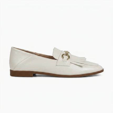 Mocassin cuir femme à franges style rétro - Vue 1 - Mocassin