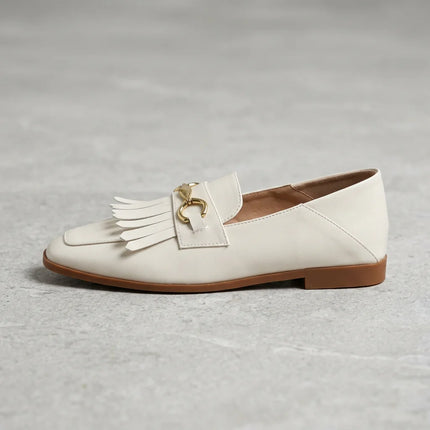 Mocassin cuir femme à franges style rétro - Vue 2 - Mocassin
