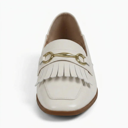 Mocassin cuir femme à franges style rétro - Vue 4 - Mocassin