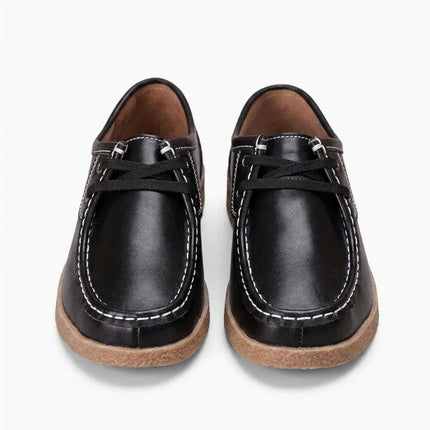 Mocassin cuir femme à lacets semelle épaisse élégant - Vue 1 - Mocassin