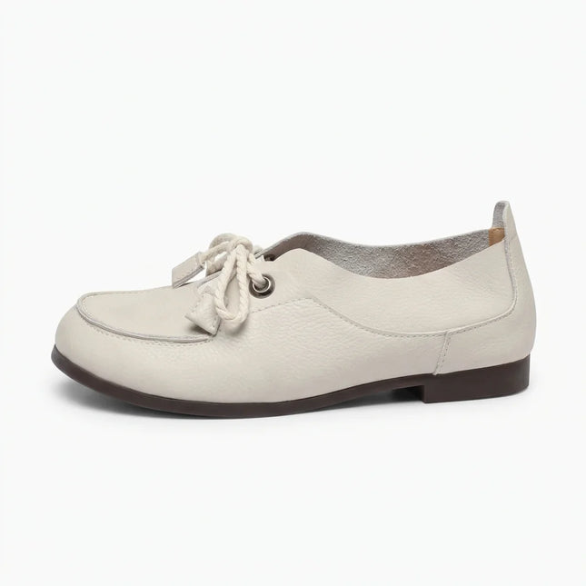 Mocassin cuir femme à lacets semelles épaisses - Vue 1 - Mocassin