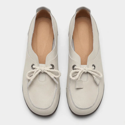 Mocassin cuir femme à lacets semelles épaisses - Vue 3 - Mocassin