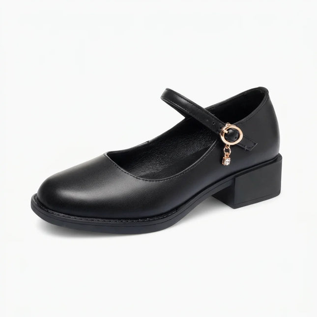 Mocassin cuir femme talon carré élégant - Vue 1 - Mocassin