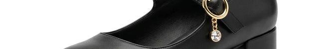 Mocassin cuir femme talon carré élégant - Vue 1 - Mocassin