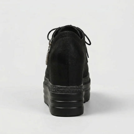 Mocassin cuir fendu plateforme femme avec zip - Vue 4 - Mocassin